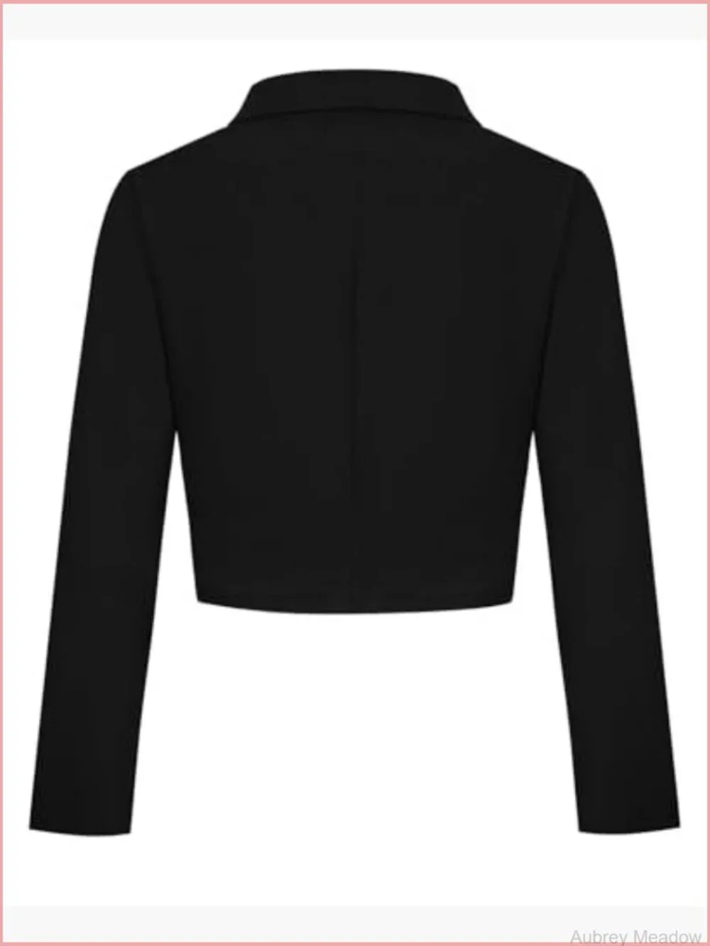 Cropped Blazer Long Sleeve Notch Lapel Button Front Blazers Casual Work Office